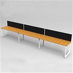 RAPID INFINITY 3 PERSON LOOP LEG SINGLE SIDED WORKSTATION WITH SCREEN 1800 X 700MM BEECH