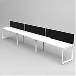 RAPID INFINITY 3 PERSON LOOP LEG SINGLE SIDED WORKSTATION WITH SCREEN 1800 X 700MM WHITE