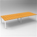 RAPID INFINITY 4 PERSON PROFILE LEG DOUBLE SIDED WORKSTATION 1200 X 700MM BEECH