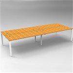 RAPID INFINITY 4 PERSON PROFILE LEG DOUBLE SIDED WORKSTATION 1500 X 700MM BEECH