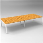 RAPID INFINITY 4 PERSON PROFILE LEG DOUBLE SIDED WORKSTATION 1800 X 700MM BEECH
