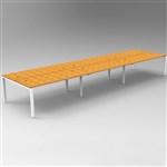 RAPID INFINITY 6 PERSON PROFILE LEG DOUBLE SIDED WORKSTATION 1200 X 700MM BEECH