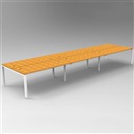 RAPID INFINITY 6 PERSON PROFILE LEG DOUBLE SIDED WORKSTATION 1800 X 700MM BEECH
