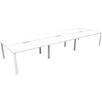 RAPID INFINITY 6 PERSON PROFILE LEG DOUBLE SIDED WORKSTATION 1800 X 700MM WHITE