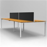 RAPID INFINITY 4 PERSON PROFILE LEG DOUBLE SIDED WORKSTATION WITH SCREEN 1500 X 700MM BEECH