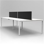 RAPID INFINITY 4 PERSON PROFILE LEG DOUBLE SIDED WORKSTATION WITH SCREEN 1500 X 700MM WHITE