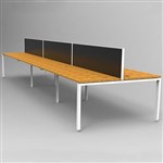 RAPID INFINITY 6 PERSON PROFILE LEG DOUBLE SIDED WORKSTATION WITH SCREEN 1200 X 700MM BEECH