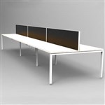 RAPID INFINITY 6 PERSON PROFILE LEG DOUBLE SIDED WORKSTATION WITH SCREEN 1200 X 700MM WHITE