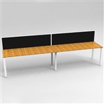 RAPID INFINITY 2 PERSON PROFILE LEG SINGLE SIDED WORKSTATION WITH SCREEN 1500 X 700MM BEECH