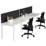 RAPID INFINITY 2 PERSON PROFILE LEG SINGLE SIDED WORKSTATION WITH SCREEN 1500 X 700MM WHITE