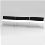 RAPID INFINITY 3 PERSON PROFILE LEG SINGLE SIDED WORKSTATION WITH SCREEN 1200 X 700MM WHITE