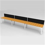RAPID INFINITY 3 PERSON PROFILE LEG SINGLE SIDED WORKSTATION WITH SCREEN 1800 X 700MM BEECH