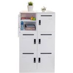 GO STEEL OFFICE LOCKER UNIT 6 LOCKABLE COMPARTMENTS 1345 X 800 X 486MM WHITE CHINA