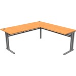RAPID SPAN C LEG DESK AND RETURN METAL MODESTY PANEL 1800 X 700  1100 X 600MM BEECHSILVER