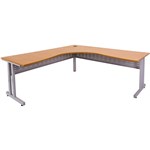RAPID SPAN C LEG CORNER WORKSTATION METAL MODESTY PANEL 1500 X 1500 X 700MM BEECHSILVER