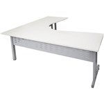 RAPID SPAN C LEG CORNER WORKSTATION METAL MODESTY PANEL 1800 X 1500 X 700MM NATURAL WHITESILVER