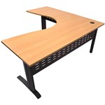 RAPID SPAN CORNER WORKSTATION METAL MODESTY PANEL 1800 X 1500 X 700MM BEECHBLACK