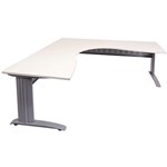RAPID SPAN CORNER WORKSTATION METAL MODESTY PANEL 1800 X 1500 X 700MM NATURAL WHITESILVER