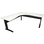 RAPID SPAN CORNER WORKSTATION METAL MODESTY PANEL 1800 X 1800 X 700MM NATURAL WHITEBLACK