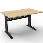 RAPID SPAN DESK METAL MODESTY PANEL 1200 X 700 X 730MM BLACKNATURAL OAK
