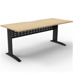RAPID SPAN DESK METAL MODESTY PANEL 1500 X 700 X 730MM BLACKNATURAL OAK