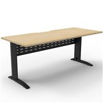 RAPID SPAN DESK METAL MODESTY PANEL 1800 X 700 X 730MM BLACKNATURAL OAK