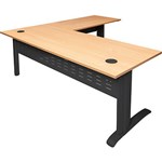 RAPID SPAN DESK AND RETURN METAL MODESTY PANEL 1800 X 700MM  1100 X 600MM BEECHBLACK