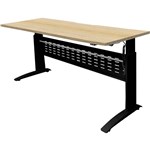 RAPID SPAN ELECTRIC HEIGHT ADJUSTABLE OPEN DESK 1500 X 700MM NATURAL OAKBLACK