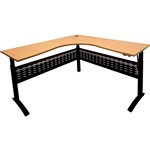 RAPID SPAN ELECTRIC HEIGHT ADJUSTABLE CORNER WORKSTATION 1800 X 1800 X 700MM BEECHBLACK