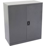 INITIATIVE STATIONERY CUPBOARD 2 SHELVES 1015 X 910 X 450MM GRAPHITE RIPPLE
