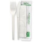 BIOPAK PLA CUTLERY SET WHITE