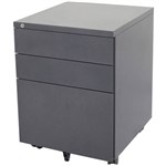 GO STEEL MOBILE PEDESTAL STEEL 3 DRAWER 460 X 472 X 610MM GRAPHITE RIPPLE