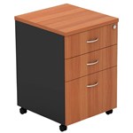 OM MOBILE PEDESTAL 2 DRAWER 1 FILE 468 X 510 X 685MM CHERRYCHARCOAL
