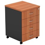 OM MOBILE PEDESTAL 4 DRAWER 468 X 510 X 685MM CHERRYCHARCOAL