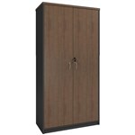 OM PREMIER FULL DOOR STATIONERY CUPBOARD 900 X 450 X 1800MM REGAL WALNUTCHARCOAL