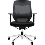 VOGUE TASK CHAIR MEDIUM MESH BACK ARMS ALUMINIUM BASE BLACK