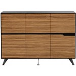 NOVARA CABINET 6 DOOR 1825 X 425 X 1750MM ZEBRANO TIMBER VENEER