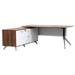 POTENZA MANAGER DESK WITH BUFFET LEFT HAND RETURN 2150 X 1850 X 750MM CASNANWHITE