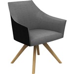 TULIP TUB CHAIR DARK CHARCOAL FABRIC