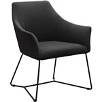 TULIP TUB CHAIR SLED BASE DARK CHARCOAL