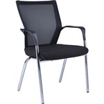SPENCER VISITOR CHAIR MESH BACK 4LEG BASE ARMS BLACK