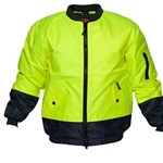 PRIME MOVER MJ304 HIVIS WATERPROOF BOMBER JACKET 2TONE DAY ZIP