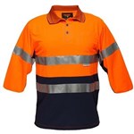 PRIME MOVER MP513 HIVIS POLO SHIRT MICRO MESH WITH TAPE 2TONE