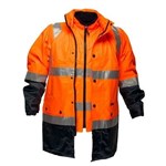 PRIME MOVER MJ881 DAYNIGHT HIVIS 4IN1 TAPE ZIP JACKET 2TONE