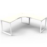 RAPID INFINITY 1 PERSON LOOP LEG SINGLE SIDED CORNER WORKSTATION 1500 X 1500MM NATURAL WHITE