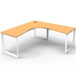 RAPID INFINITY 1 PERSON LOOP LEG SINGLE SIDED CORNER WORKSTATION 1800 X 1800MM BEECH