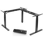 INFINITY ELECTRIC HEIGHT ADJUSTABLE CORNER WORKSTATION DESK 90 DEG 3 MOTOR BLACK FRAME ONLY
