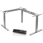 INFINITY ELECTRIC HEIGHT ADJUSTABLE CORNER WORKSTATION DESK 90 DEG 3 MOTOR SILVER FRAME ONLY
