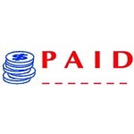 DESKMATE PREINKED MESSAGE STAMP PAID AND DATE BLUERED