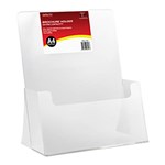 DEFLECTO BROCHURE HOLDER EXTRA CAPACITY FREE STANDING A4 CLEAR